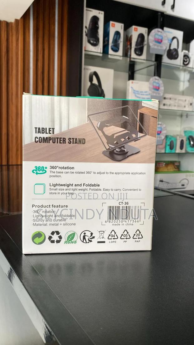 3600 Rotatable Tablet Stand Adjustable Foldable Desktop Stand - thumbnail 2