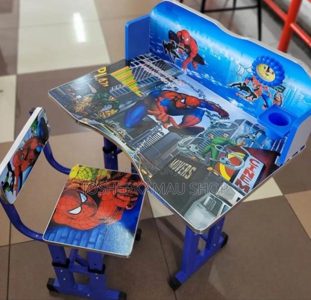Spider Man Blue Executive Adjustable Kids Study Table Desk@ - thumbnail 3
