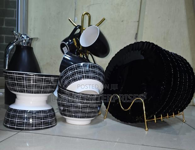 19pcs Breakfast Set-Black and White - main view