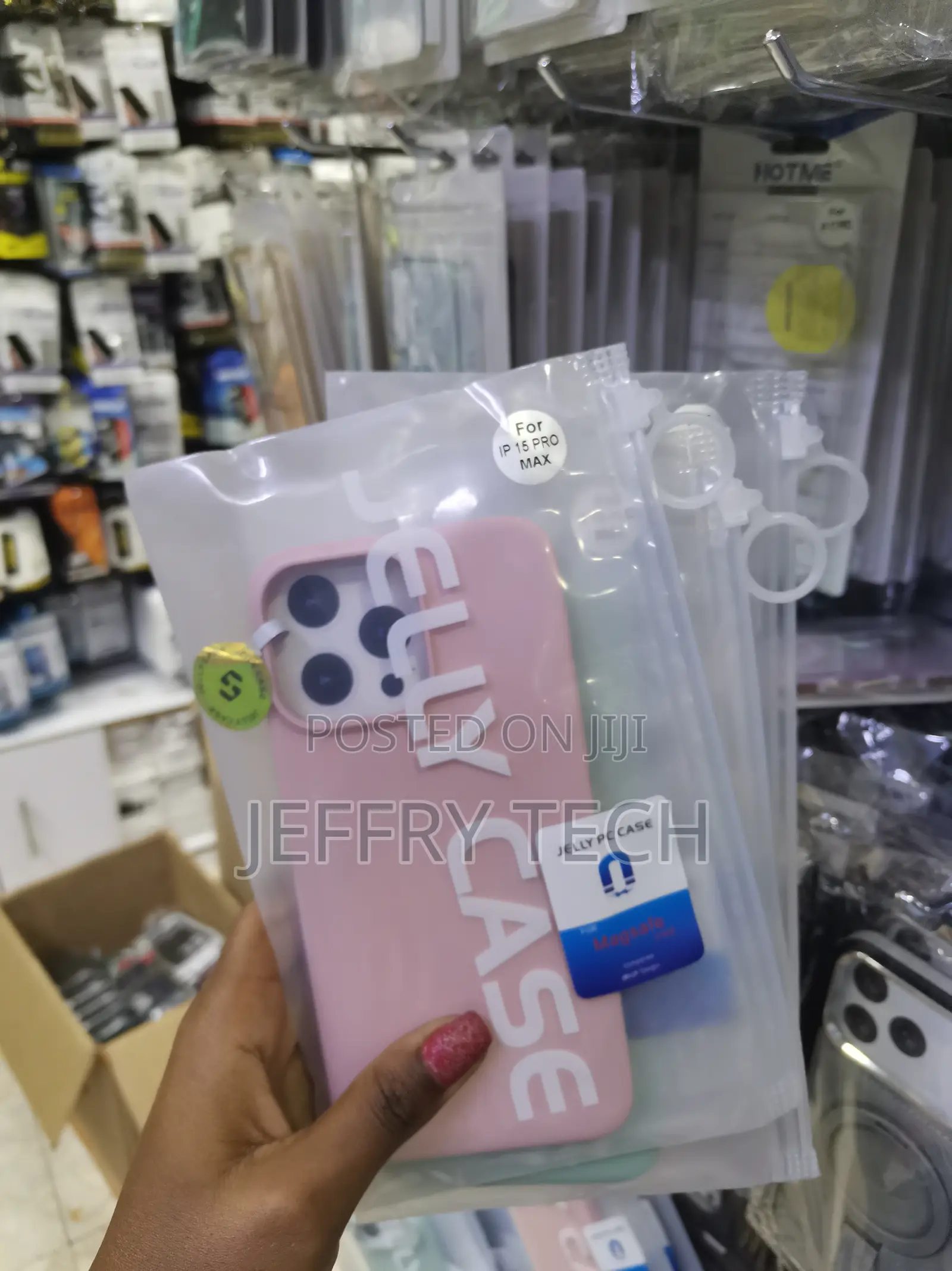Boerca iPhone 15 Pro Max Pc Hybrid Liquid Jelly Phone Case -Pink