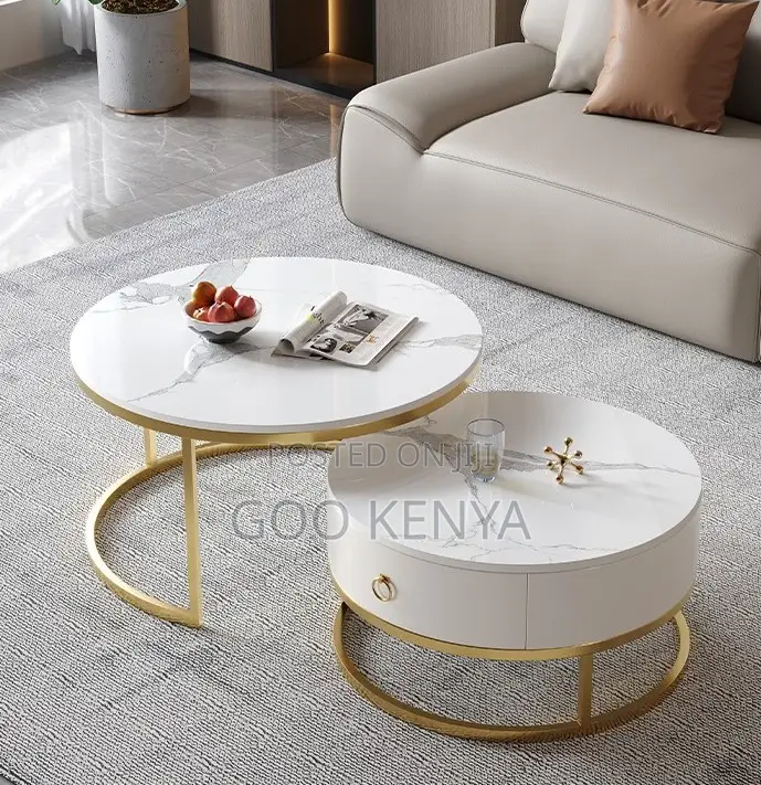 Home Table Set; Nesting C-Shaped Table Set With Practical Storage