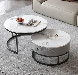 Home Table Set; Nesting C-Shaped Table Set With Practical Storage