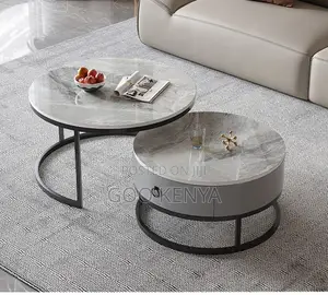 Home Table Set; Nesting C-Shaped Table Set With Practical Storage