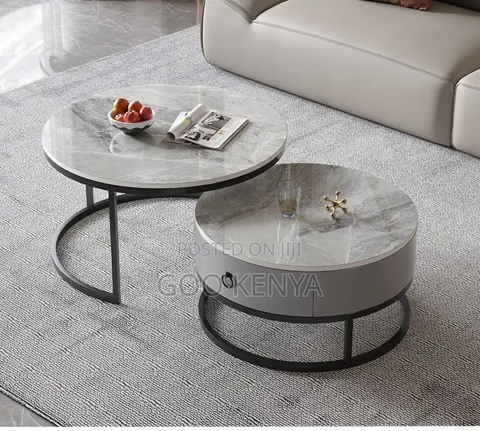 Home Table Set; Nesting C-Shaped Table Set With Practical Storage