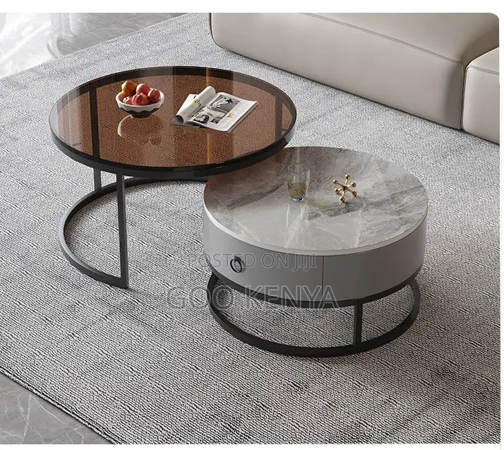 Home Table Set; Nesting C-Shaped Table Set With Practical Storage