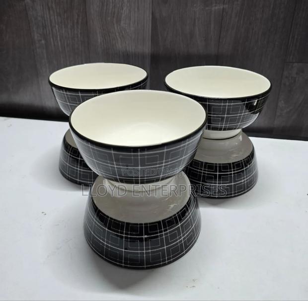 6pcs Bowl Checked Ceramic