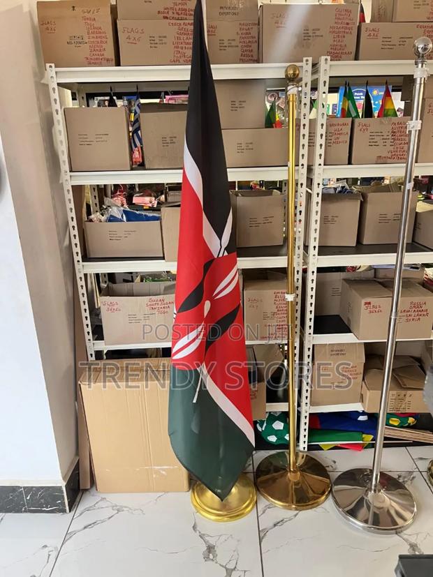 Silver Flagpole Stand - main view