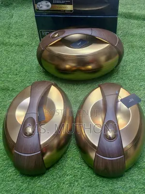 A Set of 3 Forever Gold Insulated Casseroles