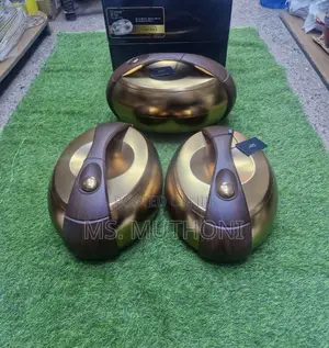A Set of 3 Forever Gold Insulated Casseroles