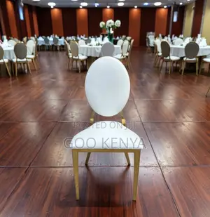 Home Chair; Gold-Frame High-End Stackable Banquet Event Chairs