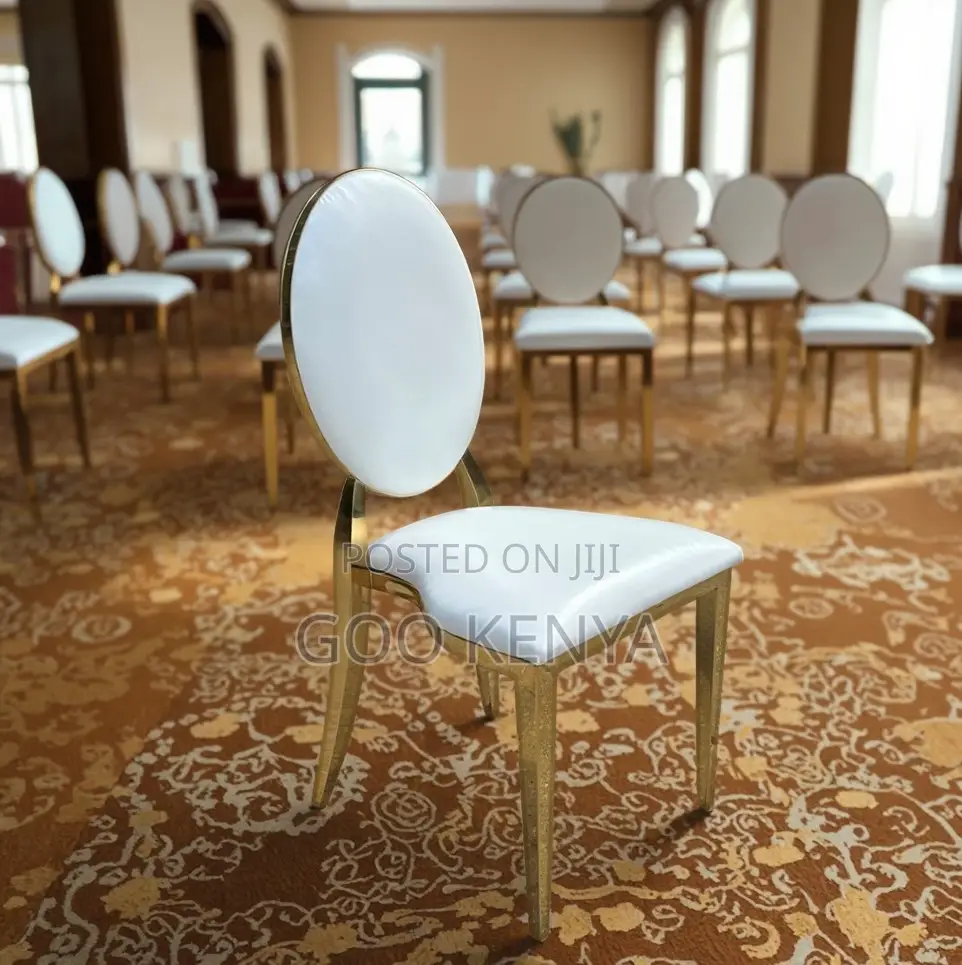 Home Chair; Gold-Frame High-End Stackable Banquet Event Chairs