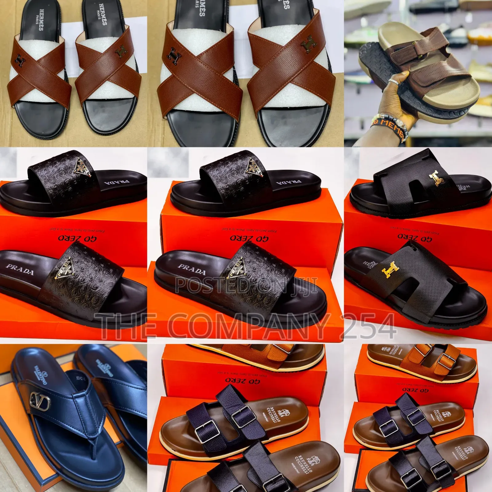 Quality Casual Men Designer Ecco Helmet Brick Open Slide Shoes