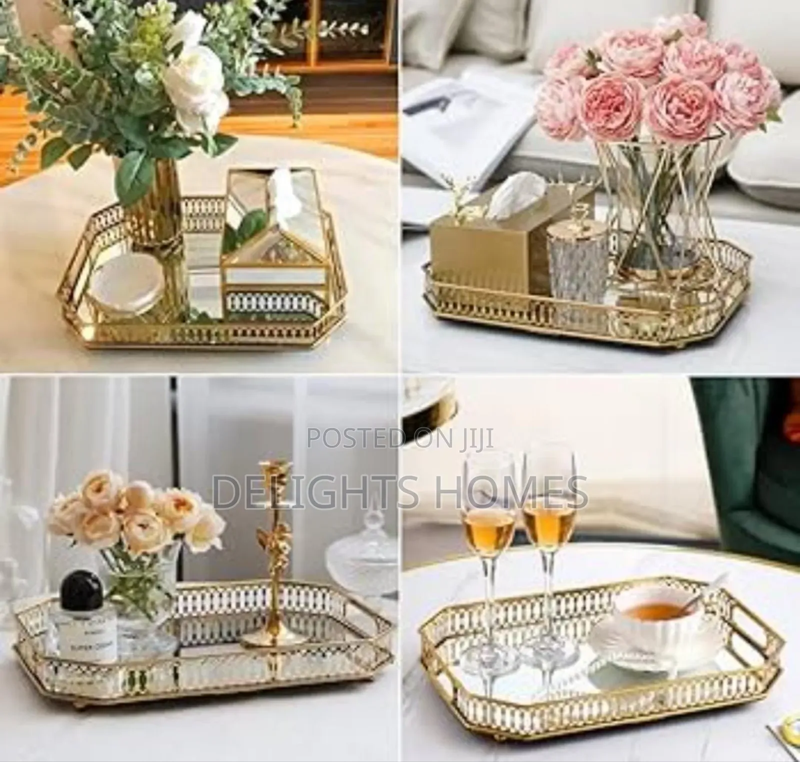 Gold Vintage Tray Mirror-P