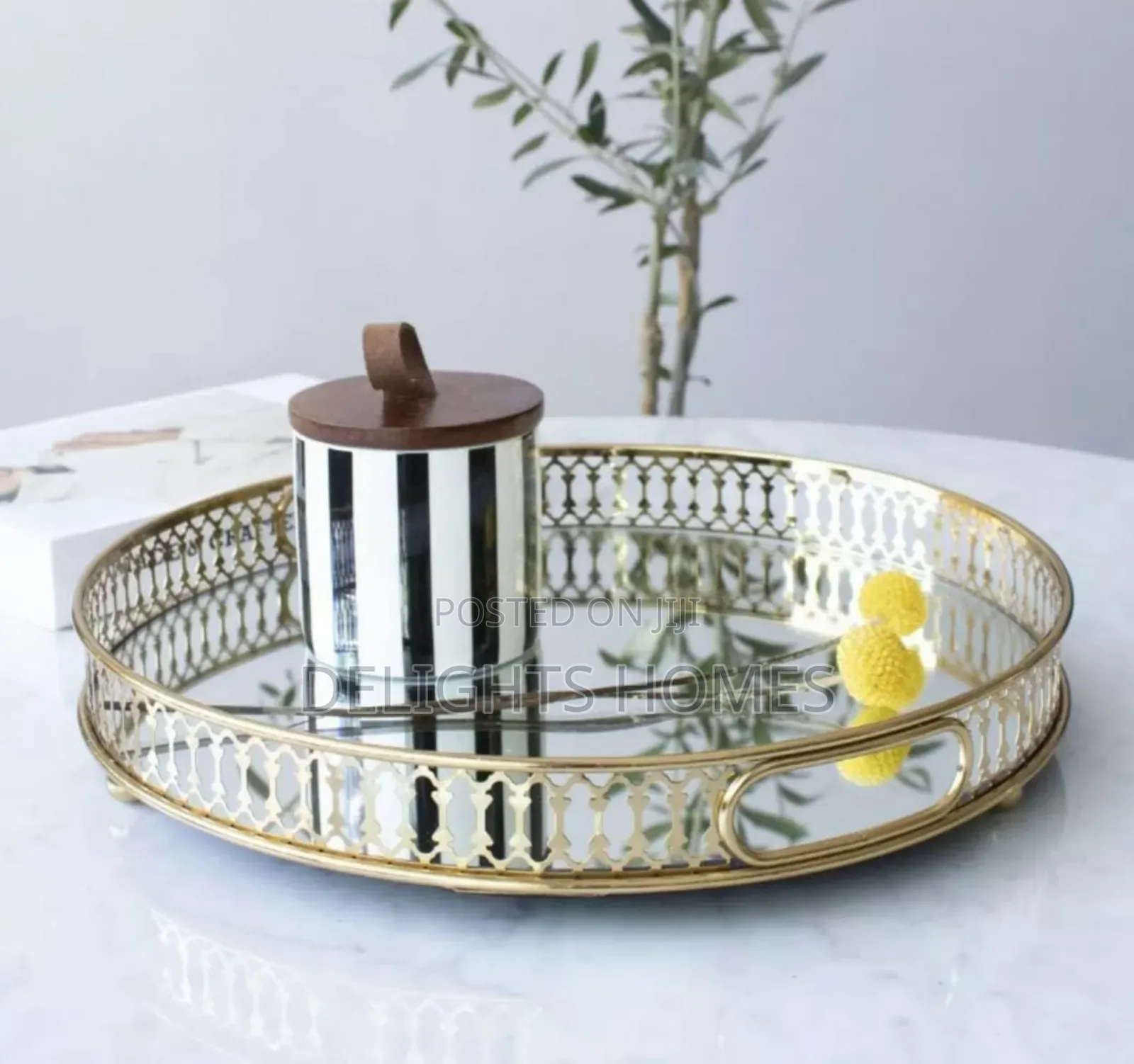 Gold Vintage Tray Mirror-P