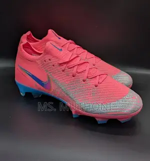 Nike Mercurial Vapor 16 Pro Soccer Cleats in Pink and Blue Colorway.