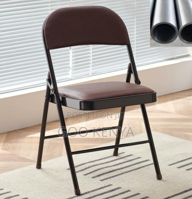 Home Chair; Heavy-Duty Foldable Utility Leather Chair Without Arms