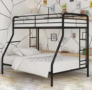 Home Bed; Kids Metal Bunk Beds With Safety Rails and Durable Ladder