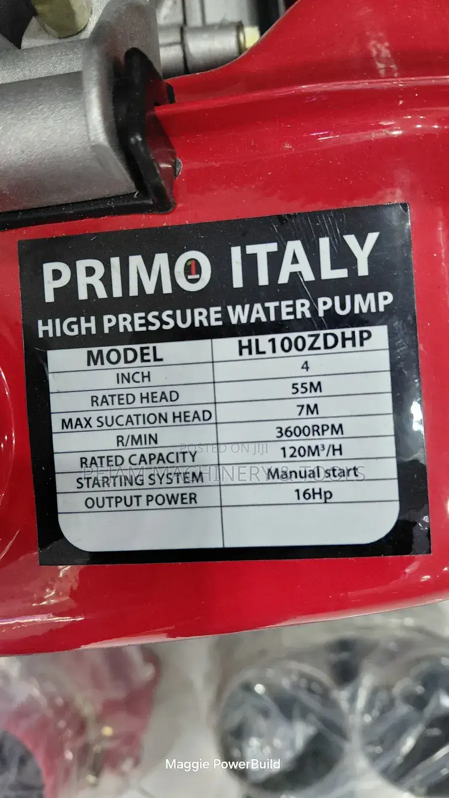Primo Italy Hl100zdhp 4" High Pressure Diesel Water Pump.