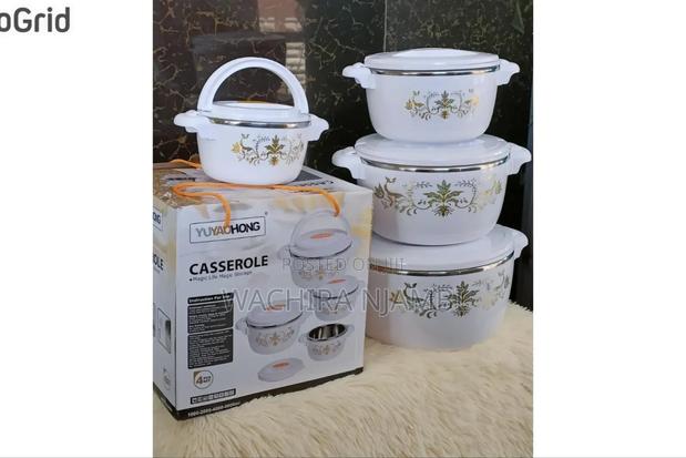 *Set of 4 White Casserole Hotpots 