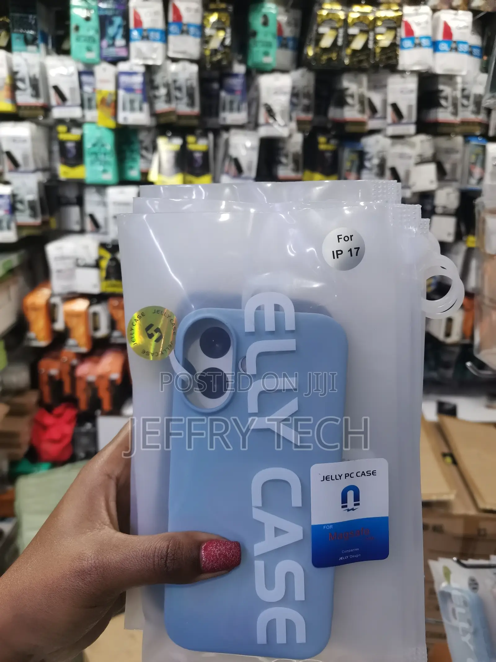 Mzawe iPhone 17 Air Pc Hybrid Liquid Jelly Phone Case -Blue