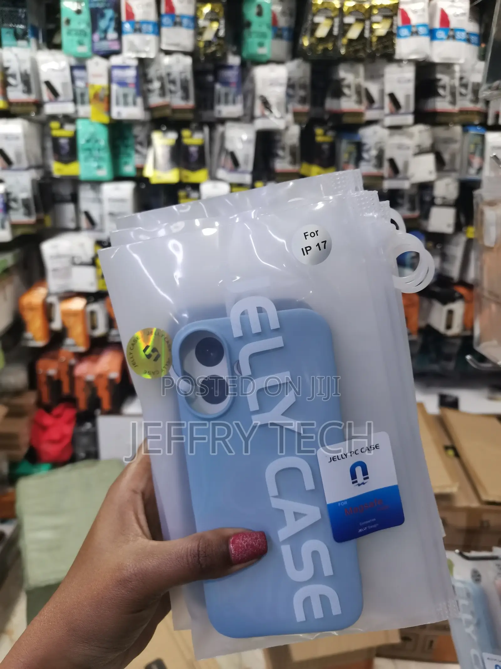 Mzawe iPhone 17 Air Pc Hybrid Liquid Jelly Phone Case -Blue