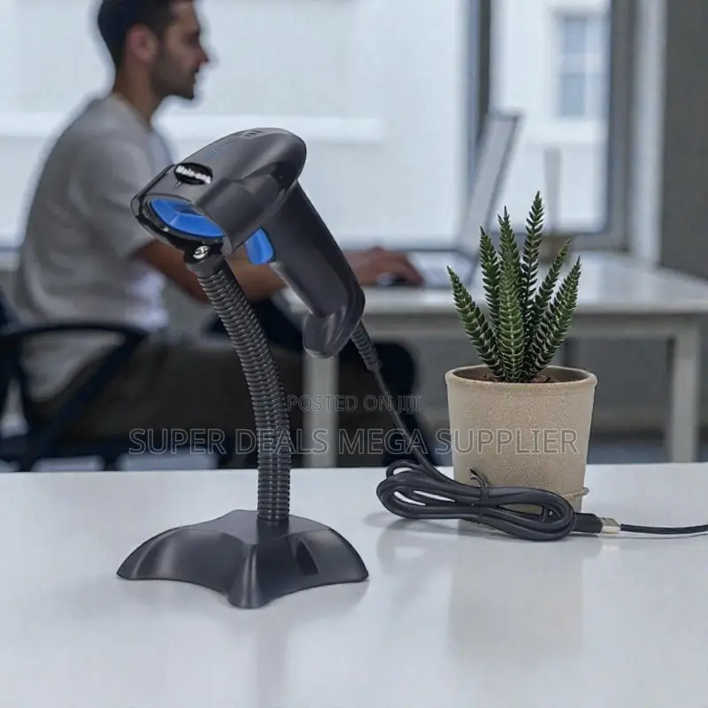 Usb Wired Handheld Laser Reader Barcode Scanner With Stand Included