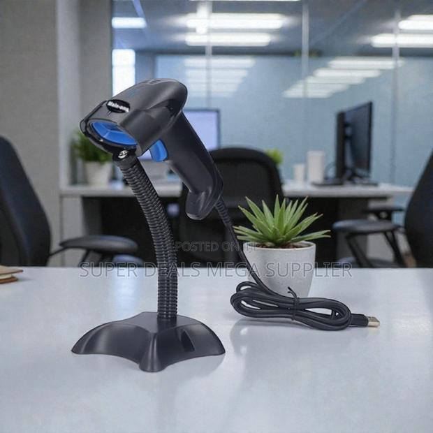 Usb Wired Laser Barcode Scanner With Handheld Reader and Stand Support