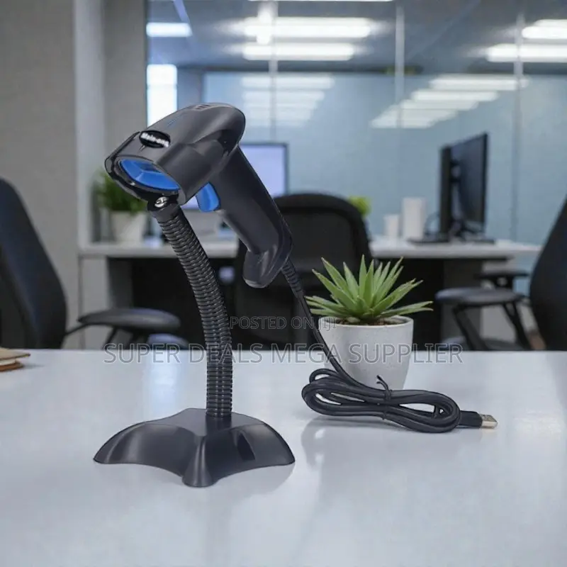 Usb Wired Laser Barcode Scanner With Handheld Reader and Stand Support