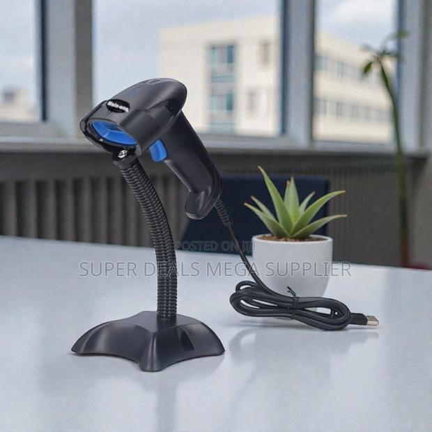 Usb Handheld Wired Laser Barcode Scanner Reader With Sturdy Stand