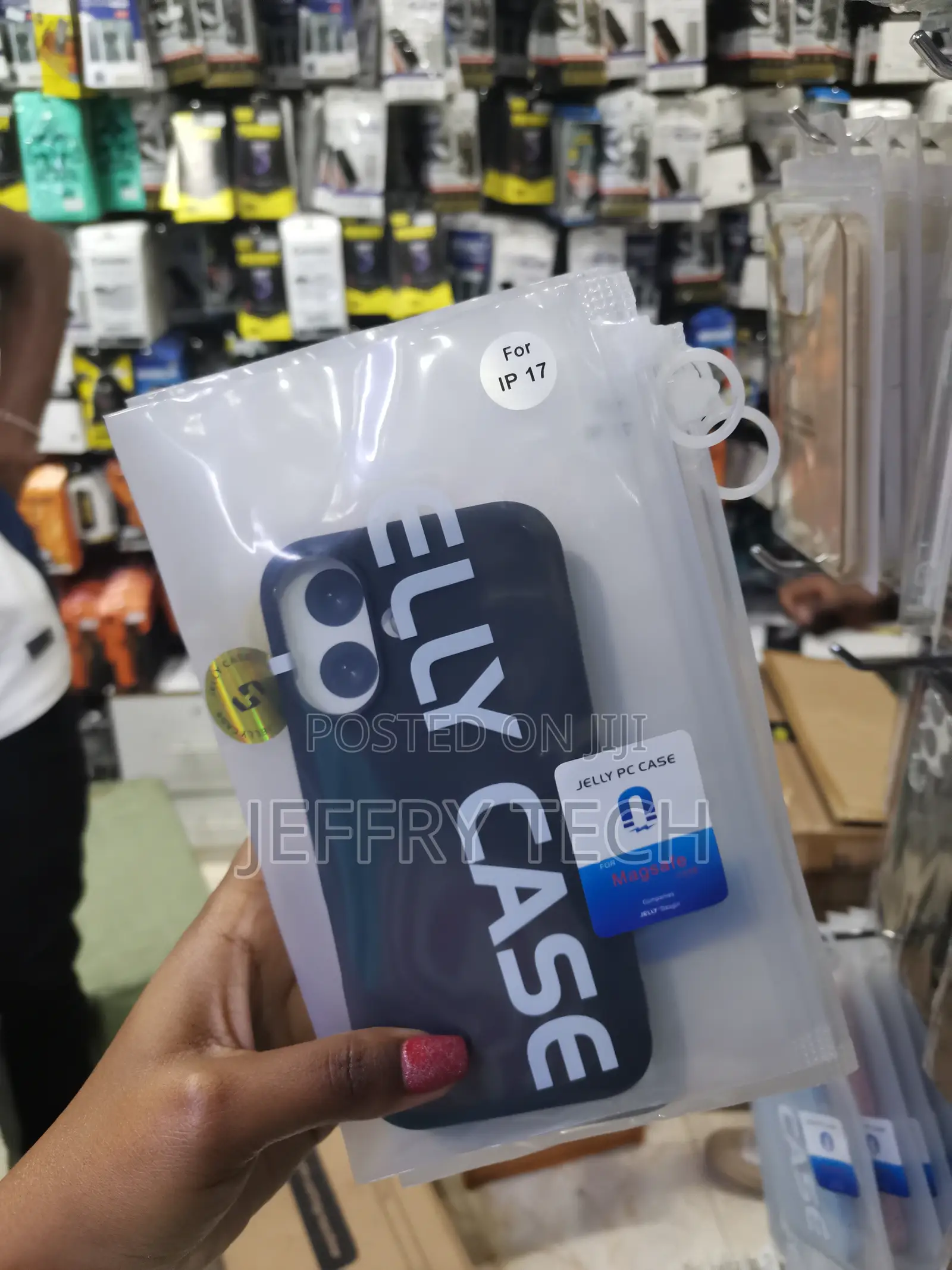 Shokie iPhone 17 Pc Hybrid Liquid Jelly Phone Case -Black