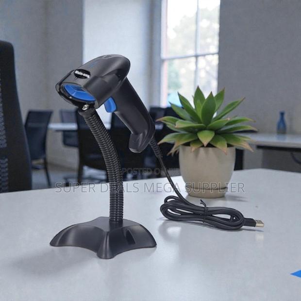Usb Wired Laser Barcode Scanner With Stand and Hand Free Reading Mode