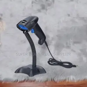 Usb Wired Laser Barcode Scanner With Stand and Shock Resistant Design
