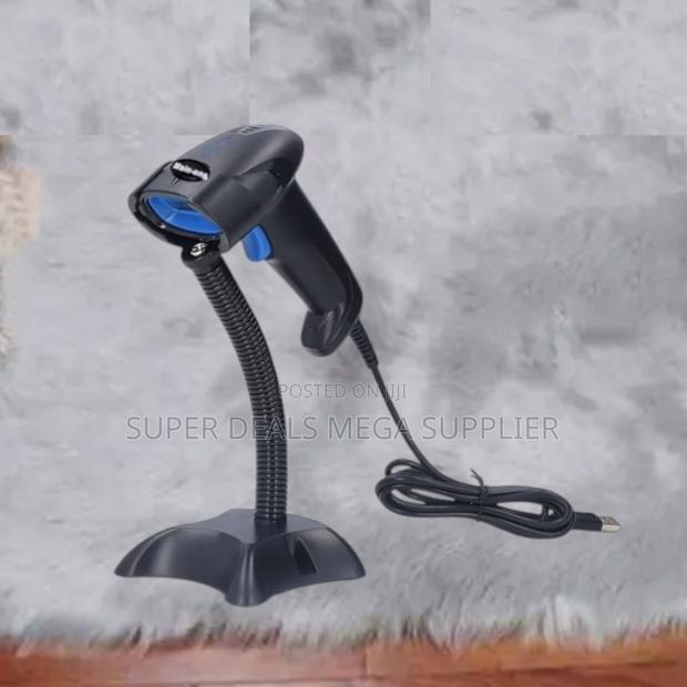 Usb Wired Laser Barcode Scanner With Stand and Shock Resistant Design