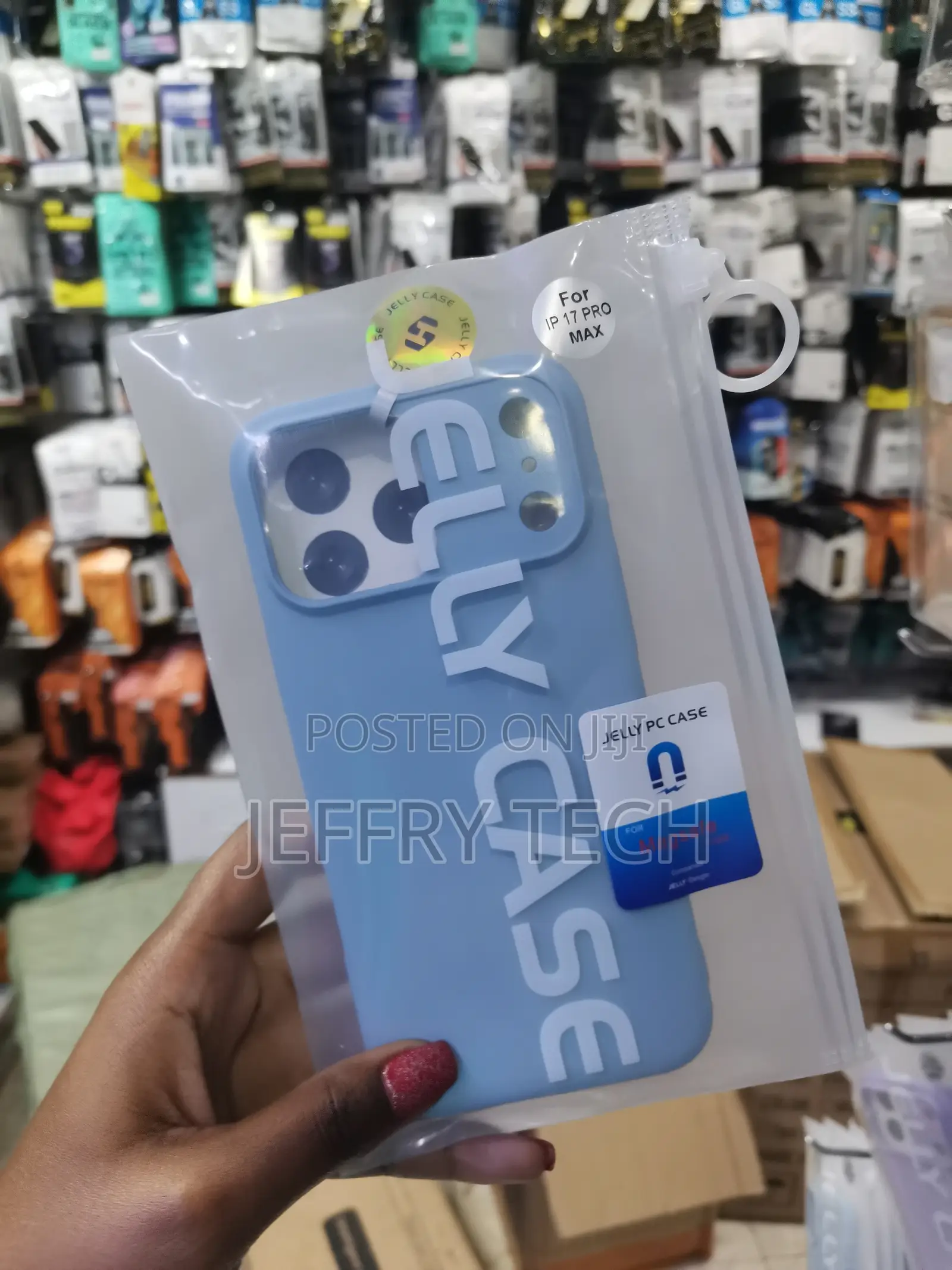 Shokie iPhone 17 Pro Max Pc Hybrid Liquid Jelly Phone Case -Blue