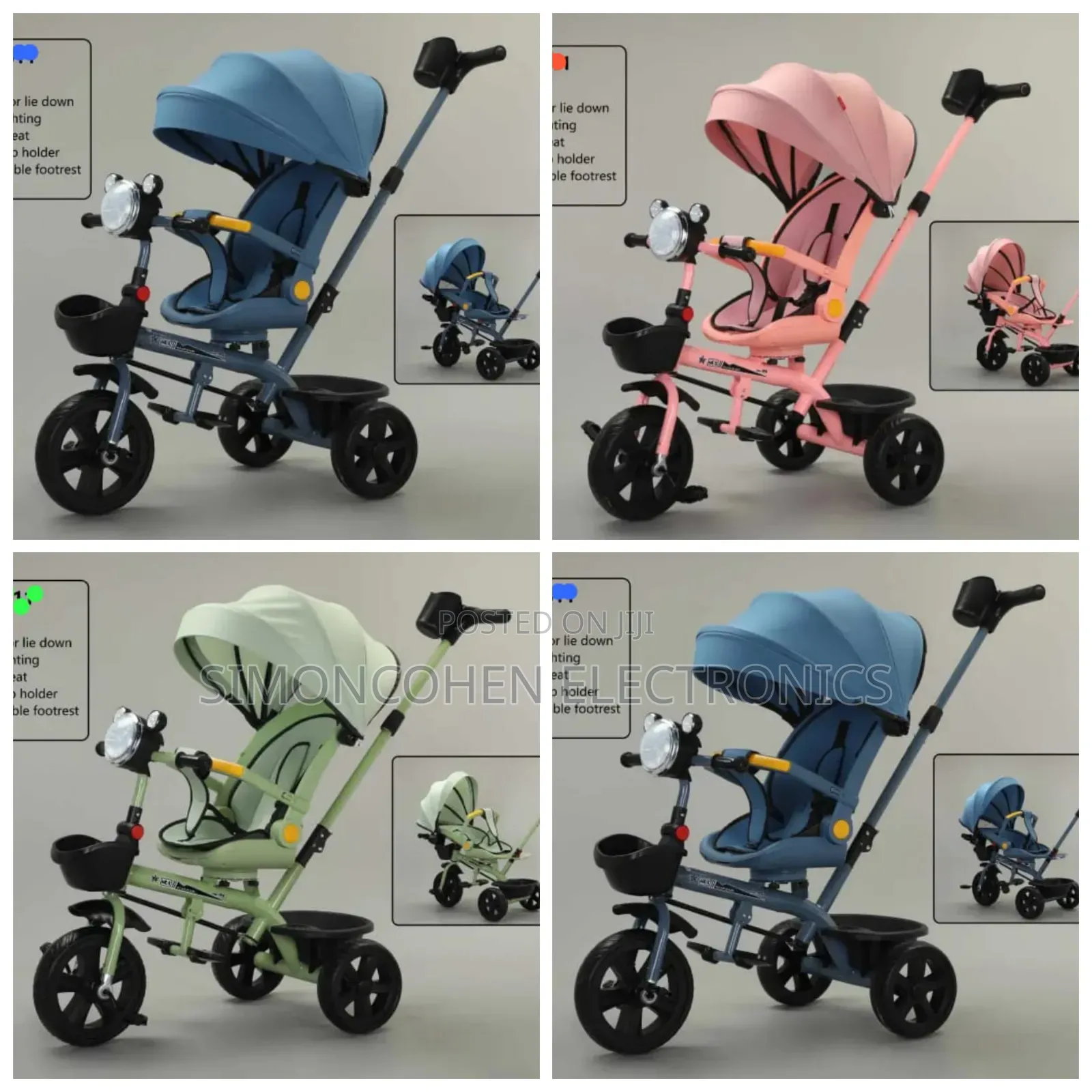 4in1 Baby Stroller Bike Rubber Tyre