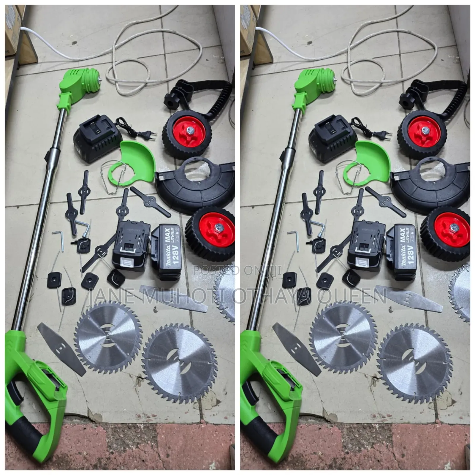 128v Cordless Brush Cutter With 15blades Set