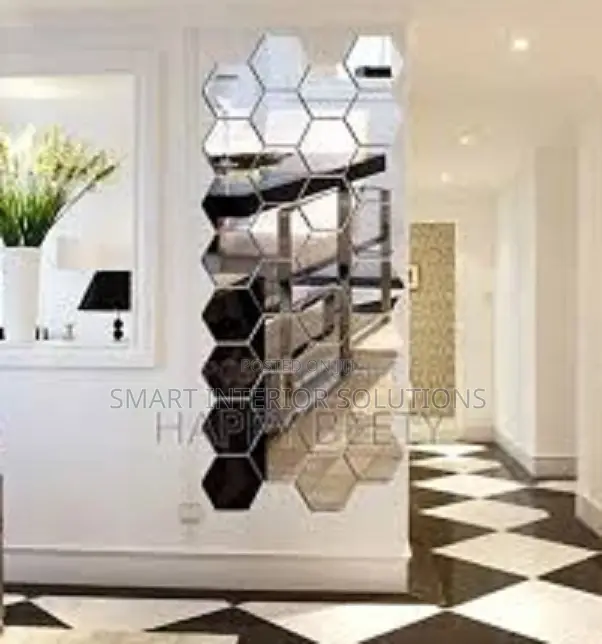 Artistic Hexagonal Mirror