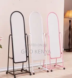 Home Mirror; Bottom Open Storage Full-body Dressing Mirror With Wheels