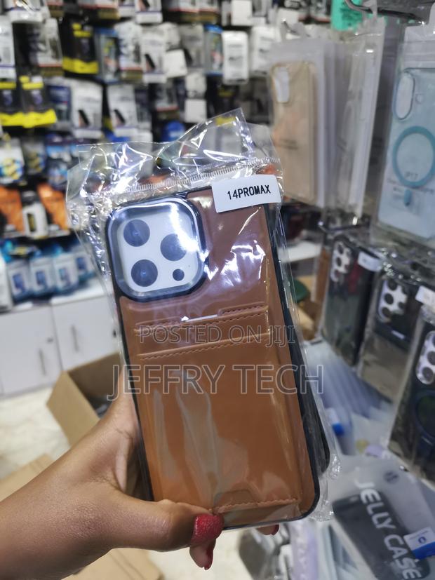 Szhaiyu Leather Back Case With Card Holder iPhone 14 Pro Max Case - main view