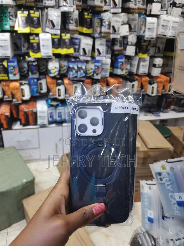 Rmbmax iPhone 14 Pro Max Magsafe Stand Leather Back Case - main view