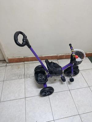 Tricycle With Push Handle Purple - thumbnail 2