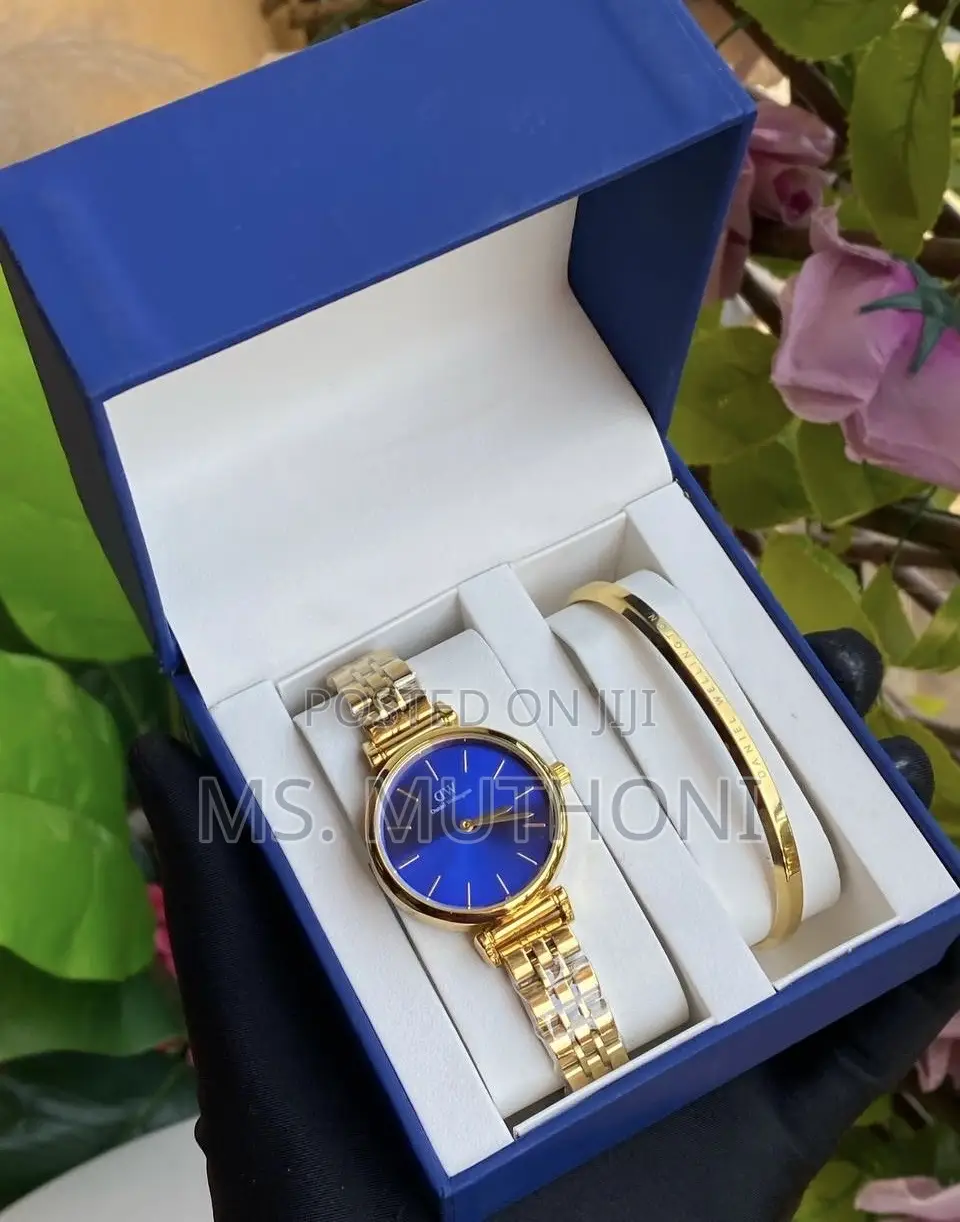 Daniel Wellington Iconic Link Watch X Cuff Bracelet Gift Set for Her