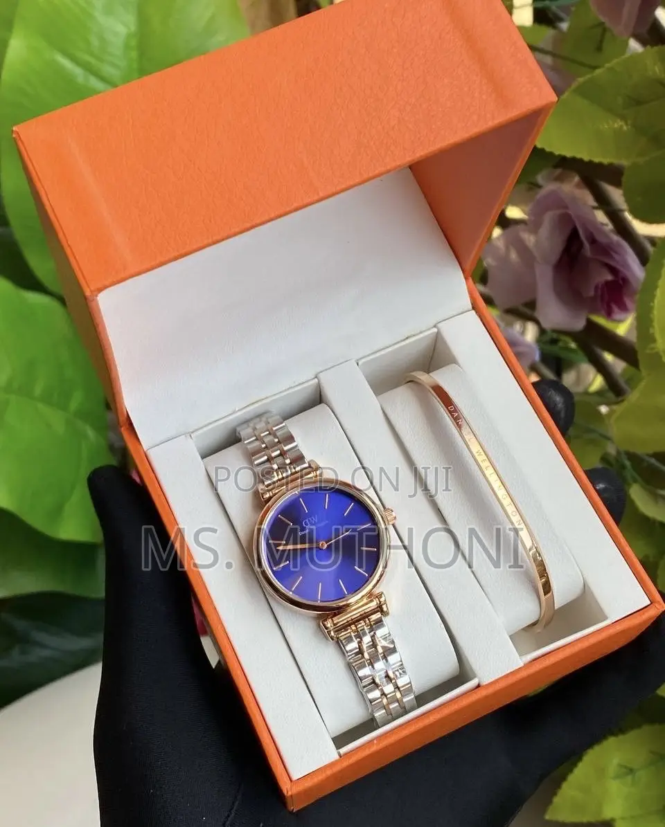 Daniel Wellington Iconic Link Watch X Cuff Bracelet Gift Set for Her