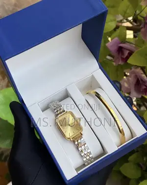 Daniel Wellington Quadro Evergold 5-Link Watch and Bracelet Gift Set