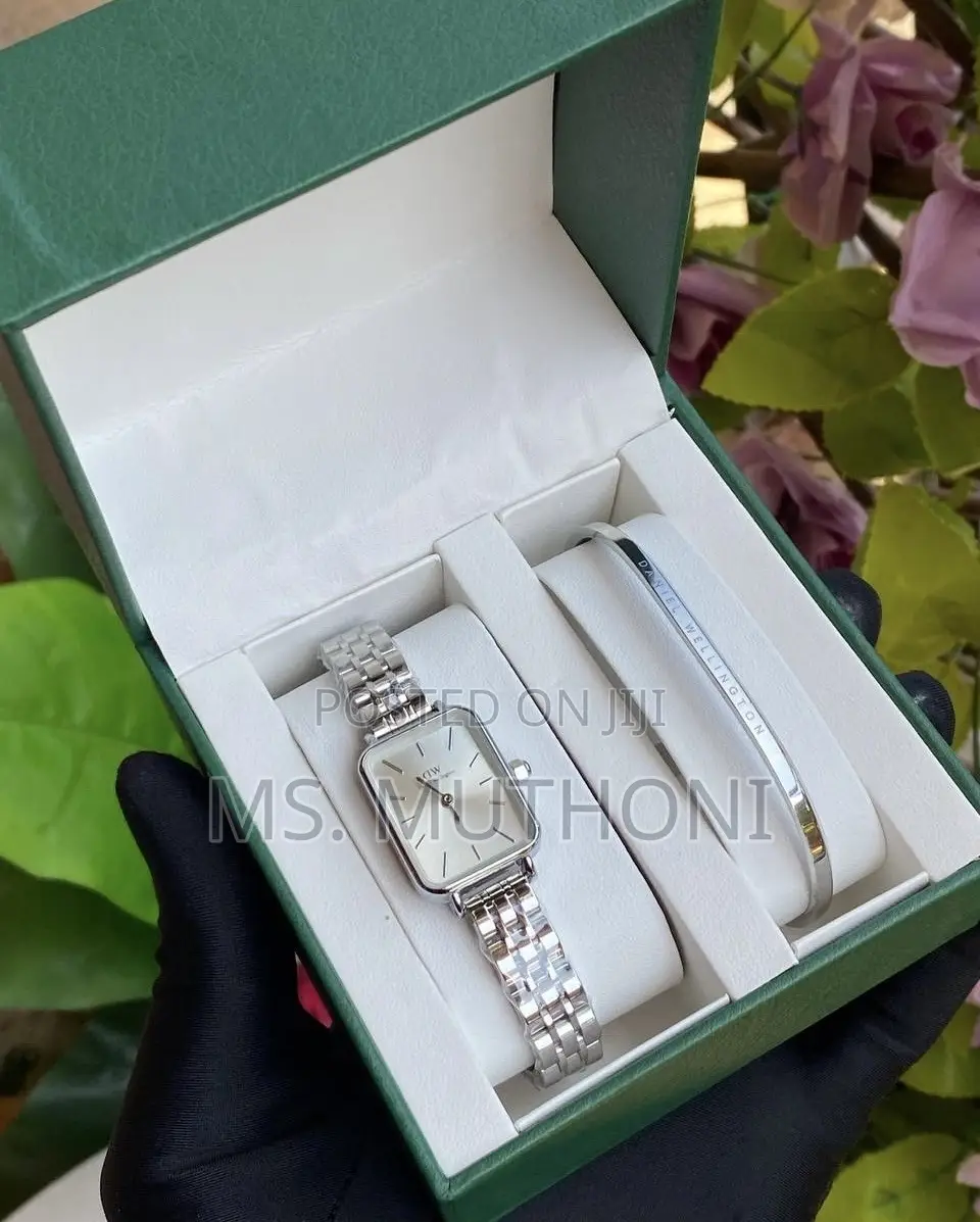 Daniel Wellington Quadro Evergold 5-Link Watch and Bracelet Gift Set