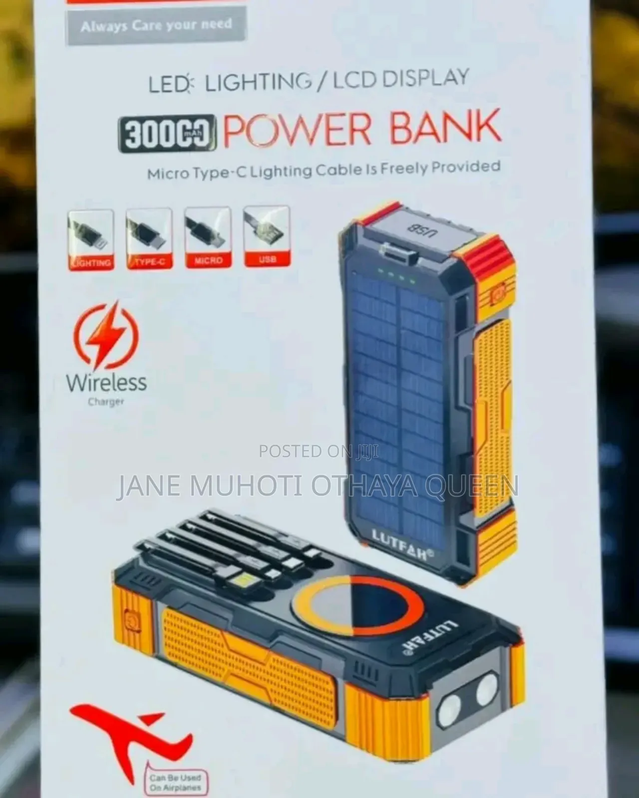 30000mah Solar Power Bank.
