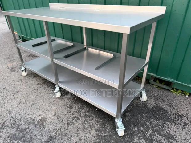 Quality Stainless Steel Table With Castor Wheels - main view