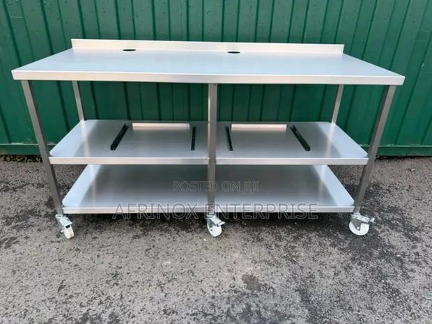 5 by 2 FTS Working Table, Pure Stainless Steel Table - main view