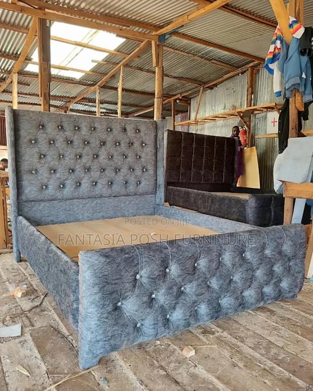 5x6 Tufted Wingback Bed - Free Delivery