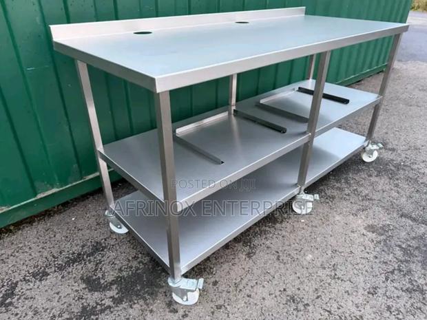 Stainless Steel Kitchen Table, 6 FTS by 2 FTS - thumbnail 3